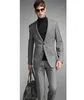 Men's Suits & Blazers Custom Made Slim Fit Grey Men Groom Tuxedos Skinny 2 Piece Gentle Prom Wedding For (Jacket Pant) DF453