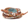 Oceaan steen geweven kralen armband luxe design edelsteen armband dames handgemaakte Boheemse elegante geluksarmband F1214327t