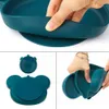 Cups Dishes Utensils 4PCS Baby Soft Silicone Sucker Bowl Plate Cup Bibs Spoon Fork Sets Non-slip Tableware Children's Feeding Dishes BPA Free P230314