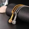 U7 Ice Out Chain Necklace Microphone Pendant Men Women Stainless Steel Gold Color Rhinestone Friend Jewelry Hip Hop P1018 210200p