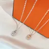 Collar H para mujer diseñador pareja diamante plata 925 Chapado en oro 18K T0P Materiales Avanzados reproducciones oficiales cristal marca diseñador regalos premium 011A
