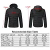 Men's Jackets Men's 9 Place Hot Winter Warmth Jackets USB Heat Padded Jackets Intelligent Thermostat Solid Color Hooded Hot Clothing Waterproof 231129