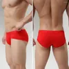 Cuecas masculinas sem suor alta elástica respirável secagem rápida sem restrição bolsa macia fina u covex cuecas masculinas