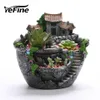 ジューシーな植物のためのYefine Resin Balcony Flower Pot Garden Decoration FlowerPot Planter Desktop Potted Room Micro Landscape Y2007231H