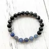 Strand Hige Qualité Bleu Aventurine Flocon De Neige Obsidienne Bracelet Poignet Mala Perles Protection Guérison Mode Yoga