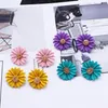 Koreanischen Stil Nette Metall Blume Stud Ohrringe Für Frauen Mädchen Mode Große Süße Ohrring Femme Brinco Sommer Schmuck Gifts321y