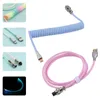 Cell Phone Cables Mechanical Keyboard Cable Wire Type C USB Port Coiling Desktop Computer Glowing Gaming Accessories 231128