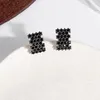 Stud Earrings Black Geometric Square Resin For Women Simple Vintage Ear Piercing Jewelry Party Earings Aretes De Mujer