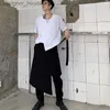 Herrenhose Homens estilo japo unregelmäßig falso 2 PS splice solto lässig Haremshose masculino Streetwear Hip Hop Saia Quimono Gtico L231129