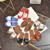 Designer tofflor Cross tofflor vävda sandaler Woody Sandal Women Shoes Wood Slides Vintage Letter Slide Summer Outdoor Lady Shoe