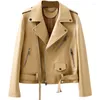 Women's Leather 2023 Haining Sheepskin Locomotive Genuine White Small Coat Short European Jacket Spring And