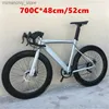 バイク700Cロードバイクアルミニウム合金フレームBICYC 14 16 18 20速度Doub Disc Brake City Commuter 70mm Rim Travel Racing 48cm 52cm Q231129