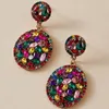 Charme Tocona luxe coloré cristal pierre boucles d'oreilles pour femmes joli alliage d'or métal bijoux de mariage en gros à la main 231128