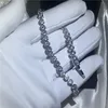 Chain Trendy Lab Diamond Bracelet Bangle White Gold Filled Bijou Party Wedding Bracelets For Women men Anniversary Engagement Jewelry 231128