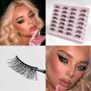 Falska ögonfransar 14 par kattögonögonfransar wispy faux mink fransar billiga makeup falska ögonfransar verktyg nya halva fransar q231129