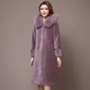 Manteau long en fausse fourrure pour femmes, mouton tondu, composé de fourrure, 231128