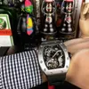 Designer Ri mliles Luxe horloges Automatisch mechanisch horloge Richa Milles Zwitsers uurwerk Saffierspiegel Geïmporteerde rubberen horlogeband Heren sportmerkhorlogesAJS6