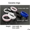 Cluster Rings Dicarlun Black White Pink Blue Ceramic 4 Mm 6 Rhombus Ring Jewelry For Women Cute Minimalist Size 7 8 9 Drop Delivery Dhsa1