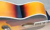 Vänsterhandad solid gran Top 43 tum SJ200 Sunburst Acoustic Guitar Rosewood Fingerboard Mahogny Neck Maple Back Side grossist Hög kvalitet