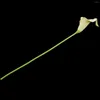 Dekorative Blumen 18 x künstliche Calla-Lilien-Blumenstrauß mit einzelnem langem Stiel, echte Heimdekoration, Farbe: cremig