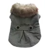 Dog Apparel Boy Cat Suit Coat Hoodie Pet Puppy et Fur Collar Windbreaker Clothes Apperal 5 sizesvaiduryd6