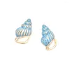 Boucles d'oreilles pendantes style vintage conque océan vent animal