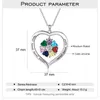 Colares de pingente colar de coração personalizado com 18 nome gravura personalizado birthstone jóias presente de aniversário para mãe avó 231128