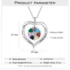 Colliers pendentifs Collier coeur personnalisé avec 18 noms gravure personnalisé pierre de naissance bijoux cadeau d'anniversaire pour mère grand-mère 231128