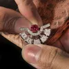 Etsy livraison directe bijoux faits à la main à la mode en argent Sterling Moissanite rose saphir boucles d'oreilles