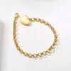 Chain Heart Chain Bracelet Role Link for Women Stainless Steel Gold Color Love Bangle Valentine Gifts Adjustable 15cm to 19cm 231128