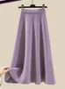 Tweedelige jurk Winter gebreide tweedelige damesjurk Koreaanse casual revers lange mouwen geborduurde truirok set 231129