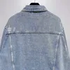 Giacche da uomo firmate di lusso Versione alta 22fw B nuova giacca in denim con lettera ricamata sul petto, high street trendy unisex ins SHHE