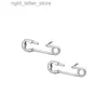 Stud ANENJERY Silver Color Pin Paper Clip Stud Earrings For Women Niche Design Personal Jewelry Friend Gift YQ231128