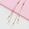 Dangle Earrings 585 Purple Gold Star Soft Chain Tassel Delicate Ear Line 14k Rose Plated Elegant Engagement Jewelry For Women