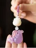 Keychains Chalcedony Car Key Ring Pendant Women's Fashion Crystal Pink Söt enkel lycklig väska