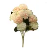 Fiori decorativi 10 teste Finte ortensie Floristica Bouquet artificiale Tavolo Fiore Pianta Ornamenti Decorazione della festa nuziale