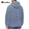 Mens Hoodies Sweatshirts MAGCOMSEN Winter Zip Up Fuzzy Sherpa Lined Fleece Hooded Sweatshirt 2 Pockets Warm Heavy Thick Jacket 231129