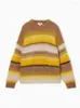 Women's Sweaters Women 2023 Autumn Fashion All-match Striped Knitted Pullover Retro Long Sleeve Chic Round Neck Loose Top Mujer