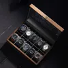 Boîtes à montres Boîte de rangement en bois massif Boîte de rangement Transparent Skylight Boîte de montre Organisateur pour hommes Montres-bracelets mécaniques Collection d'affichage 231128