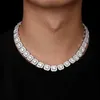 Kedjor esskeem klusterade tenniskedja för män halsband hiphop ised ut zirkoniummässiga mässing vit guld mode rock juvelrychains306s