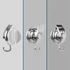 Hooks 2 Pieces Silver Wall-Mount Heavy-Duty Vacuum Suction Cup Punch-Free Hangers Bathroom Kitchen Bedroom Save Space