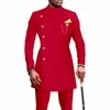 メンズスーツブレザーアフリカン服の男性スーツ2ピースジャケットパンツ伝統的な結婚式のスリムフィットソリッドカラーフェスティバルパーティーアフリカンエスニックスタイル231128