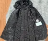 Modedesigner kvinnor down jacka vinter arm märke huva päls puffer jacka vårdoot casual watm coat storlek 1--4