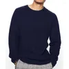 Мужские свитера 2023, черный однотонный повседневный свитер с длинными рукавами и круглым вырезом, свободный пуловер, трикотаж, мужской
