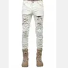 Pants Fashion 2022autumn Winter Distressed Hip Hop Dance Biker High Street Motorcycle White Black Ripped Hole Pencil Pants Cargo Jean