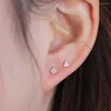 Stud Oorbellen ROXI 1 paar Geometrische Kleurrijke Kristallen Voor Vrouwen 925 Sterling Zilveren Piercing Sieraden Pendientes Plata