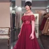 Hot Red A-Line Prom Dresses Shoulder Beading Appliqued Lace Sleeveless Special Ocns Evening Gowns Robe De Mariage 328 328