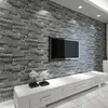 Modern Stacked brick 3d stone wallpaper roll grey brick wall background for living room pvc vinyl wall paper stereoscopic look230j