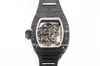 BBR 055 NTPT RMUL2 INTEGRAL MEKANISK Rörelse Luxury Men's Watch All Carbon Fiber! 49.90x42.70x13.5mm SAPPHIRE Crystal Mirror Dubbel anti-blände-effekt. helt svart