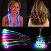 Extensiones de pasadores de pelo de fibra óptica con luz LED, pinzas para trenzas de pelo intermitentes con luz para recuerdos de fiesta, festival, fiesta, bar, concierto